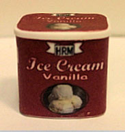 Dollhouse Miniature Vanilla Ice Cream Carton